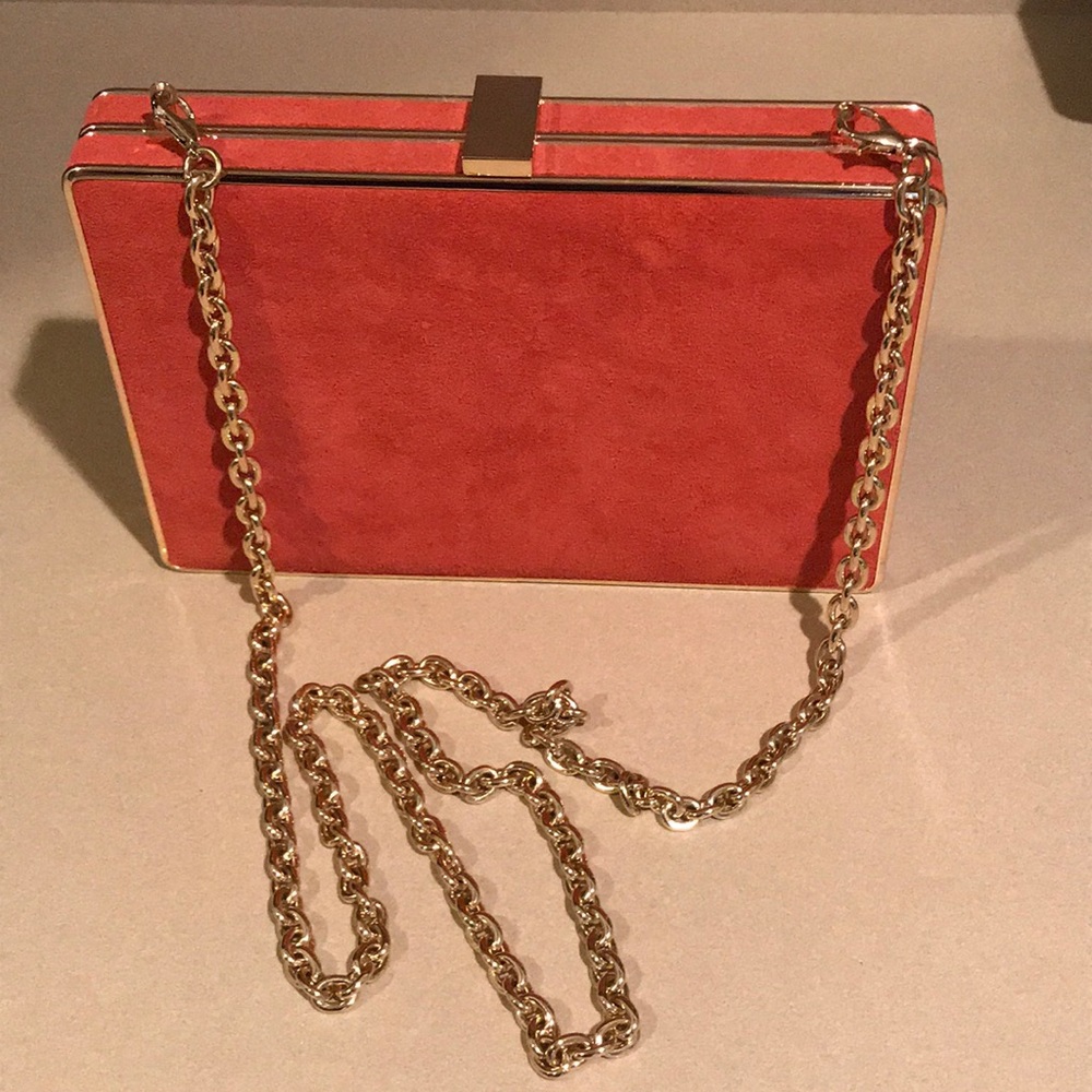 Ivanka Trump Rose Colored Gold Chain Clutch